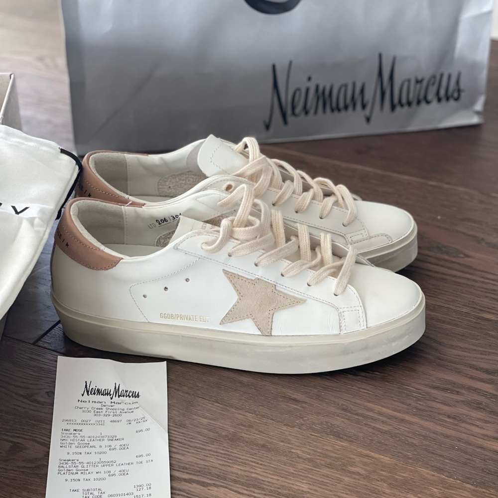 Golden Goose White Hi Star Leather Sneakers size 40
